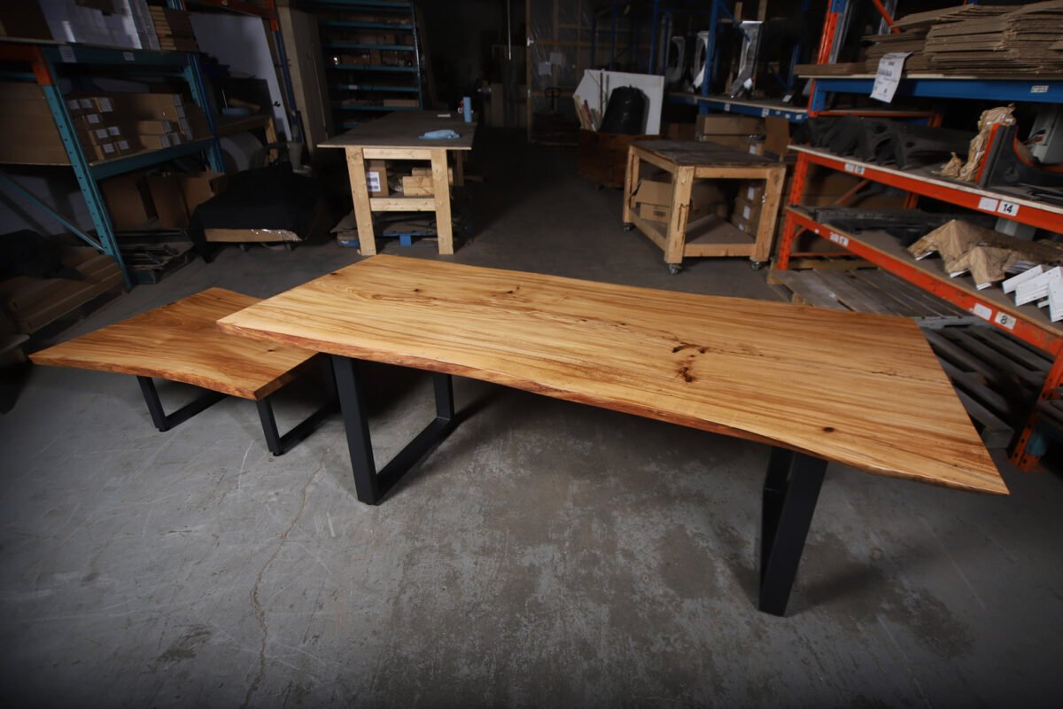 Single Slab Elm Dining Table and Coffee Table