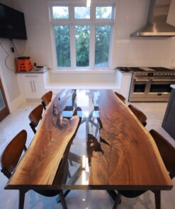 Clear Epoxy River Table - Anglewood - Woodify 9