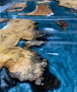 Manitoba Red Spalted Mappa Burl Epoxy Table