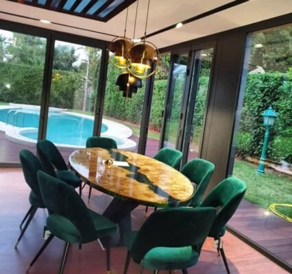 96"x48" Luxury Emerald Green Epoxy Resin Table