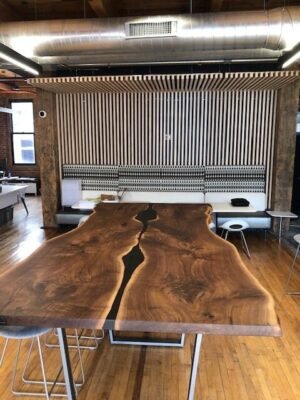 BLACK WALNUT RESIN RIVER CONFERENCE TABLE