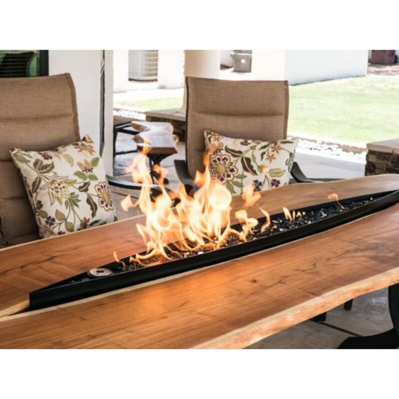 Mesquite Live Edge Firepit Patio Table