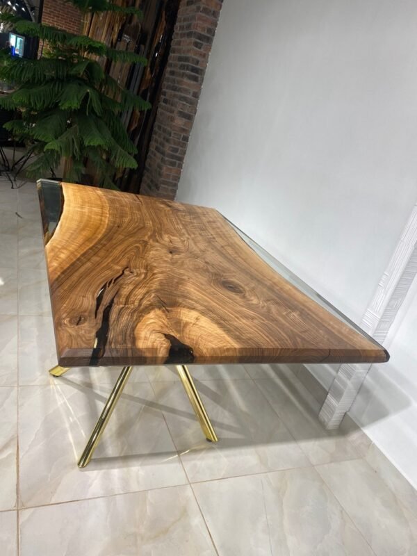 Small Epoxy Walnut Slab Table