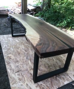 Black Walnut Desk 5ft x 18 Epoxy Highlights