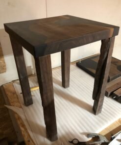 Matching Black Walnut Black Epoxy River Custom Made Side Tables - Woodify