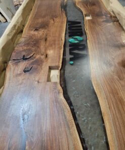 12ft x 5ft Epoxy River CNC Logo Boardroom Table - Woodify 3