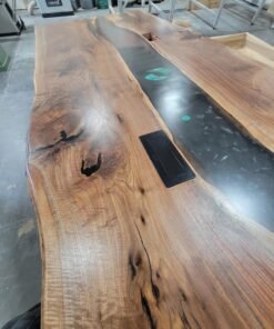 12ft x 5ft Epoxy River CNC Logo Boardroom Table - Woodify 5