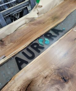 12ft x 5ft Epoxy River CNC Logo Boardroom Table - Woodify 6