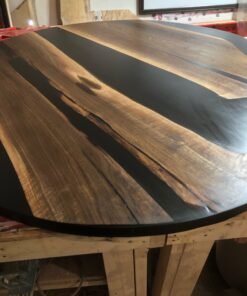 Alternative view of 5ft Round Epoxy River Black Walnut Dining Table