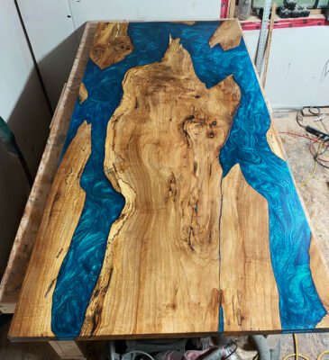 Sugar Maple 8ft x 3.5ft Epoxy River Table
