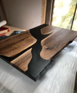 4ft x 2ft Black Walnut Epoxy River Coffee Table - Woodify