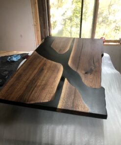 4ft x 2ft Black Walnut Epoxy River Coffee Table - Woodify