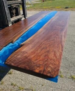 114″ x 42″ (9.5ft x 3.5ft) Black Walnut + Epoxy Waves + Steel Legs Woodify 4