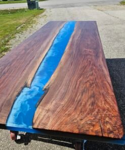 114″ x 42″ (9.5ft x 3.5ft) Black Walnut + Epoxy Waves + Steel Legs Woodify 8