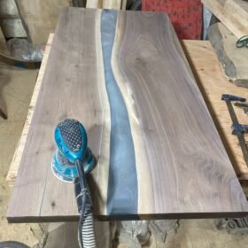 49" x 25.5" Black Walnut + Epoxy Kitchen Counter Top Custom made to order woodify