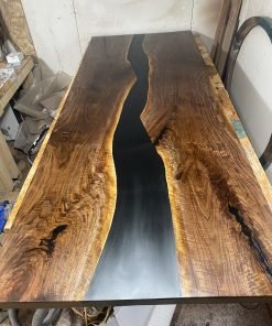 Black Walnut Boardroom Table 9ft x 3.5ft with Epoxy River
